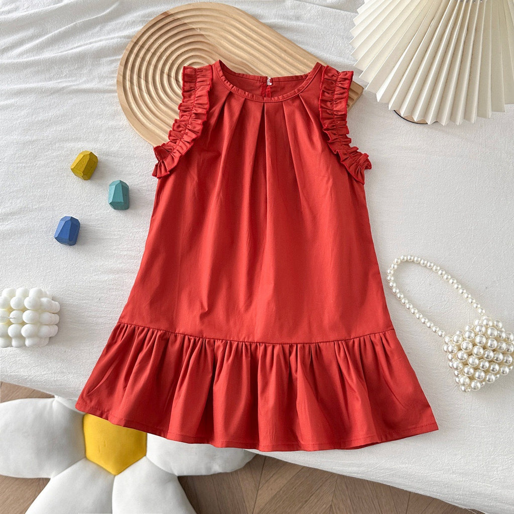 Clothing  Cute Princess Dress for Girls, Ruffle Hem, Sleeveless Backless Dress, Children's Fashion Dress, Summer Casual Wear