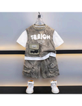 Kids’ 2-Piece Streetwear Cargo Shorts Set | $5 | MOQ 12 Sets