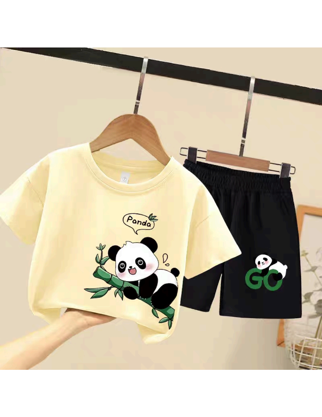 Kids’ Panda T-Shirt & Shorts Set | $4.95 | MOQ 12 Per Color