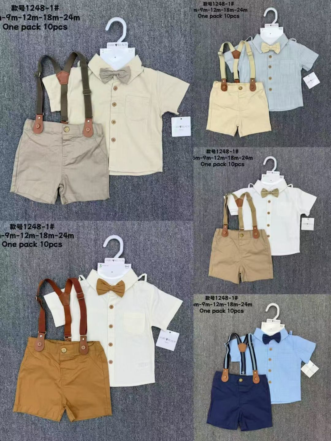 Baby Boy Gentleman Suspender Set – Wholesale | $9.71/Set | Style #1248-1 | MOQ 1 Pack (10 Pcs) | Sizes 3M-24M