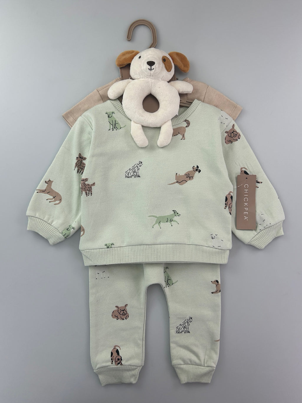 3-Piece Baby Bodysuit, Sweatshirt & Jogger Pants Outfit Set – Neutral Bear Print Unit Price &9.50| MOQ :12 each style