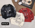 Kids Color-Block Denim Sweatshirt – Sizes 90-130