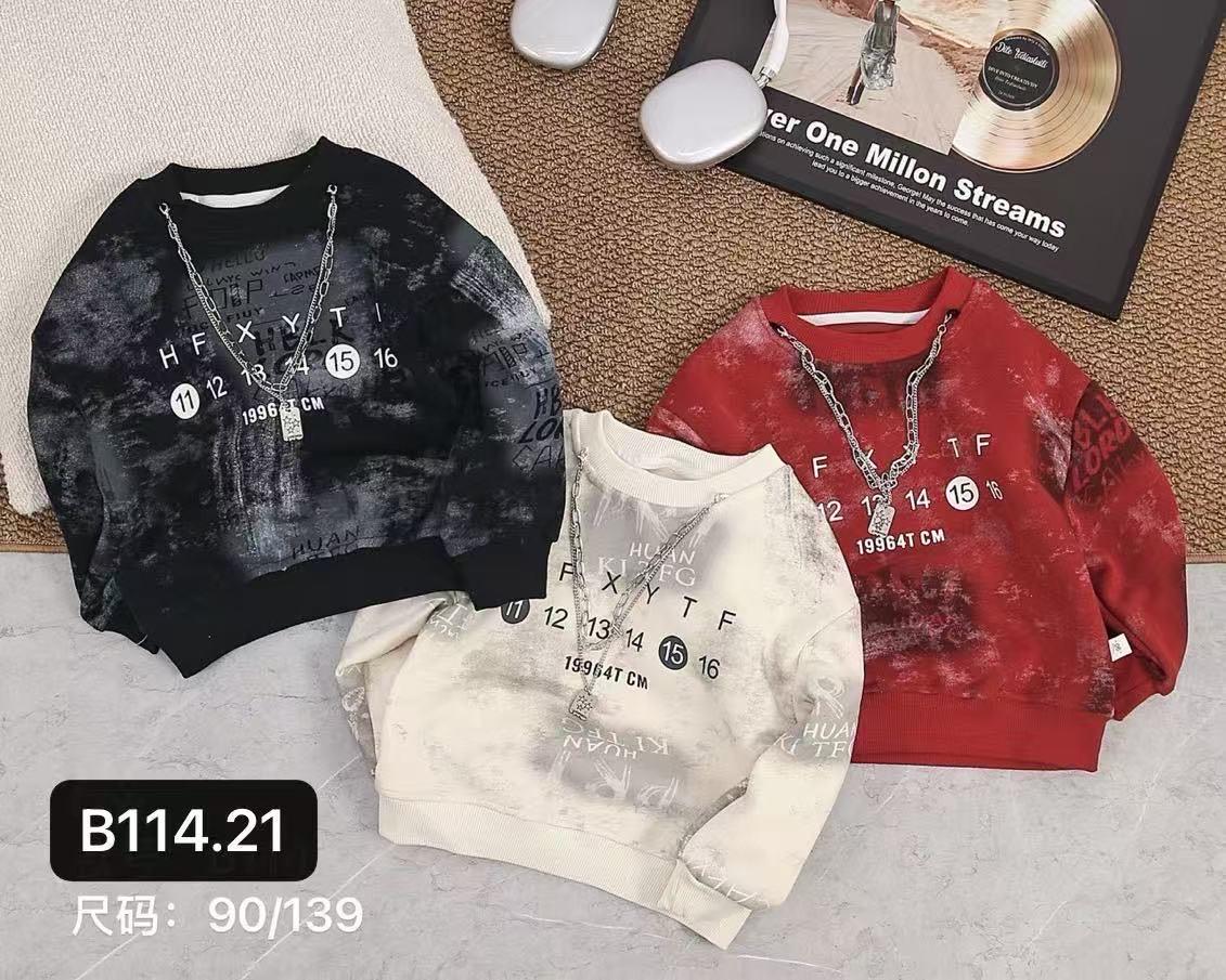 Kids Color-Block Denim Sweatshirt – Sizes 90-130