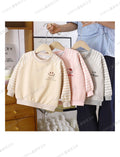 Kids animal cartoon graphic sweatshirt in cream gray and yellow