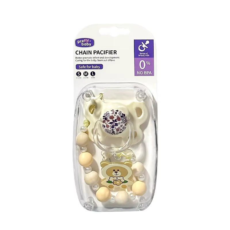 Baby Pacifier & Beaded Clip Set – BPA-Free . MOQ 25
