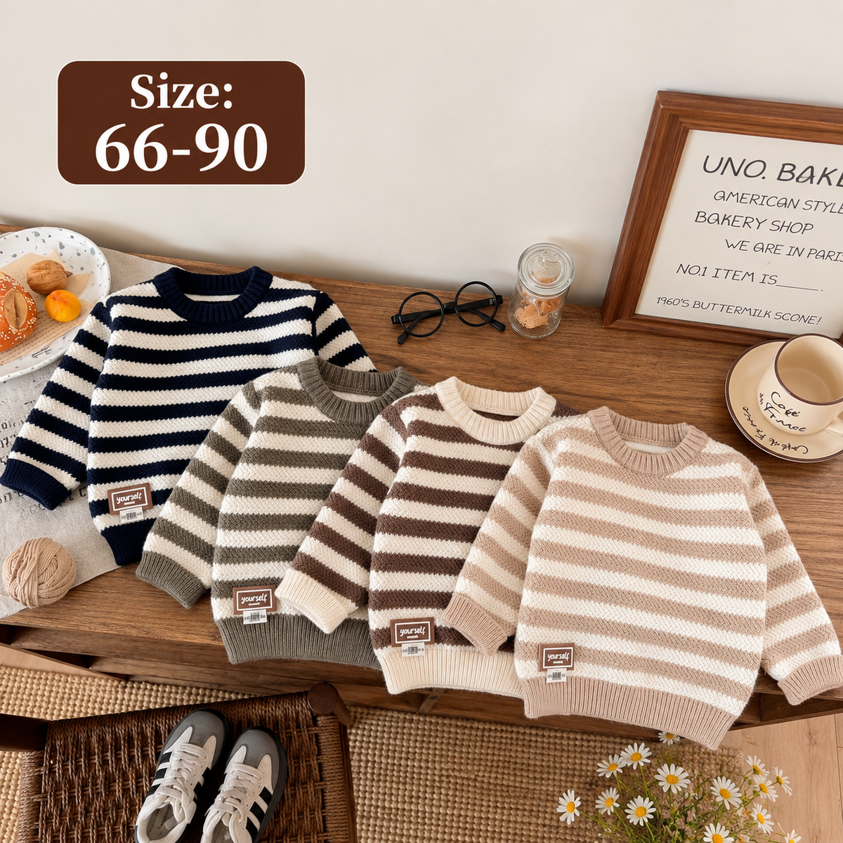 Wholesale Baby & Toddler Striped Crewneck Sweaters, $4.30 Each, Packs of 5–12, Code Mix-GC-149