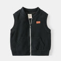 Kids Casual Zip-Up Jacket — Boys Cotton Blend Spring & Fall Coat (Sizes 90-130cm)