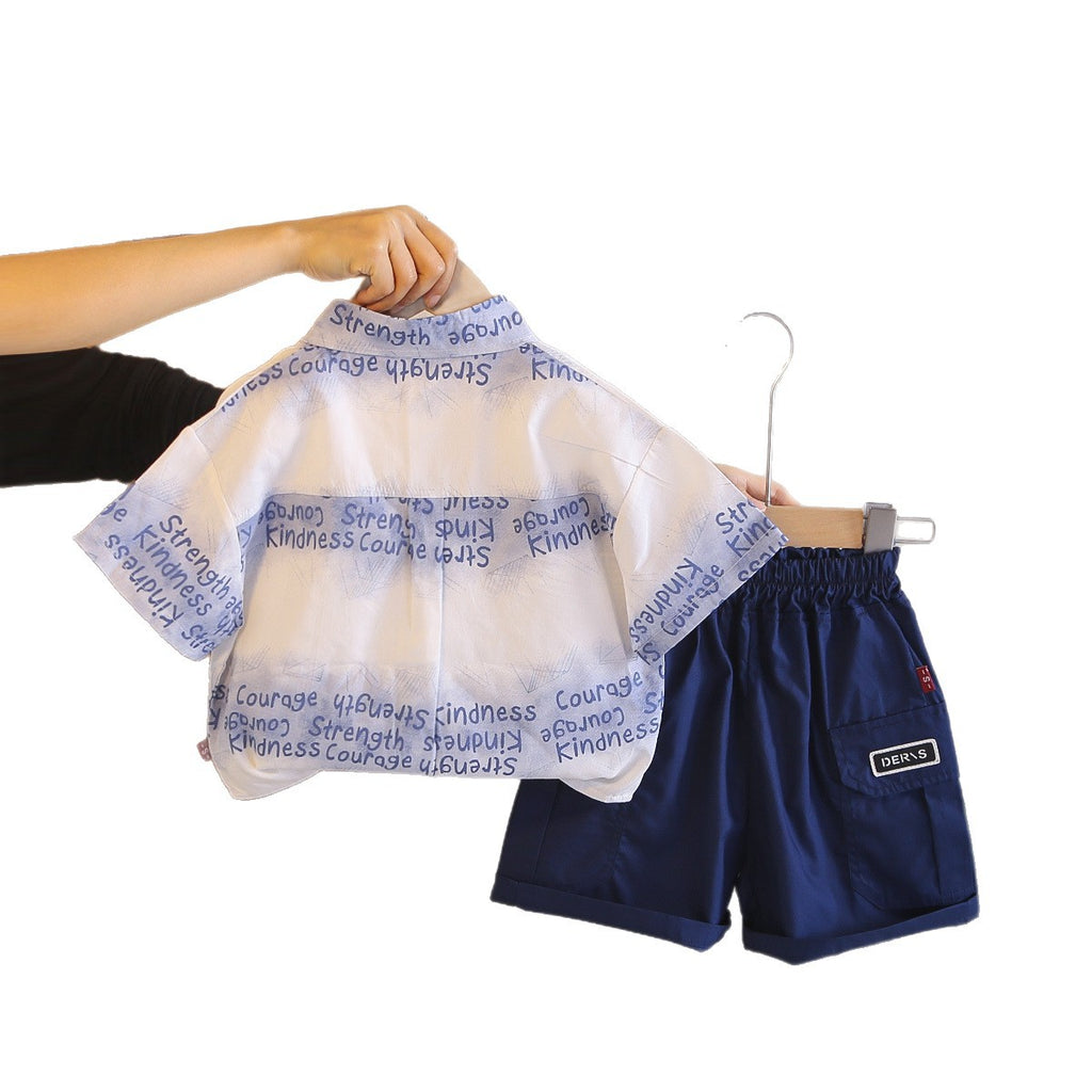 Letter shirt three piece set of baby clothes