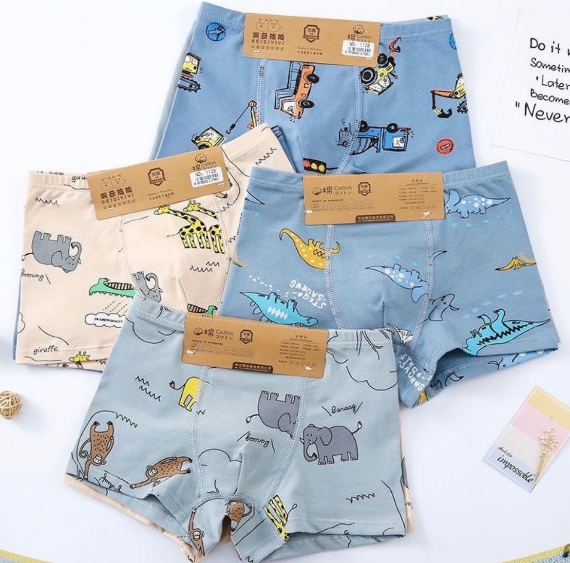 Mixed Design Kids Underwear Boys & Girls – $0.92 Each | Pack of 100 | MOQ: 3 Packs (300 pcs) – | Code: Mix-GB-219