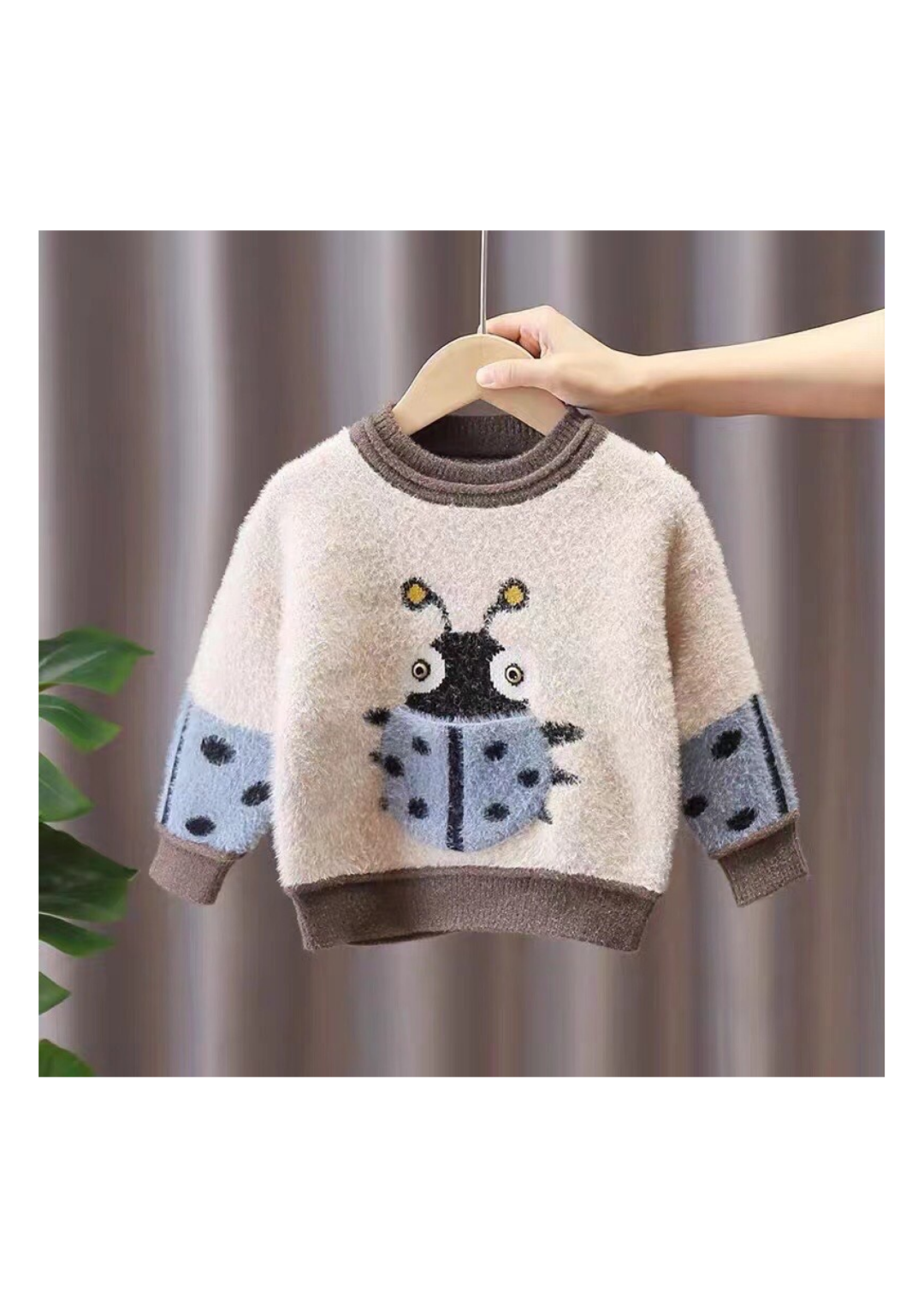 Kids Cartoon Beetle Fluffy Knit Sweater | $3.80/unit | MOQ 24