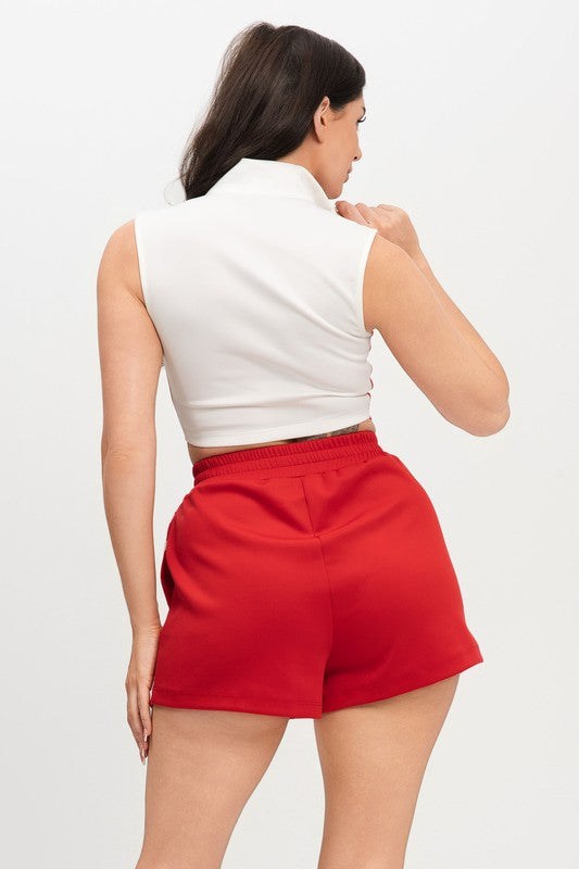 Sporty 2-Piece Women’s Set — cute, comfortable & perfect for everyday wear! Available in Black/White, Red/White & Blue/Black.