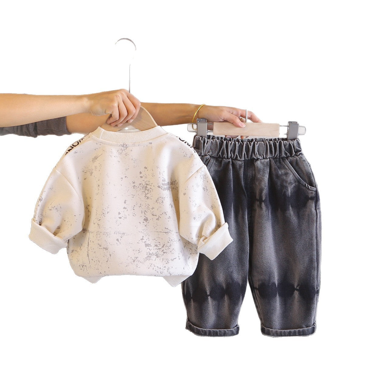 Kids Letter Hoodie 2-Piece Set – Sweatshirt & Pants