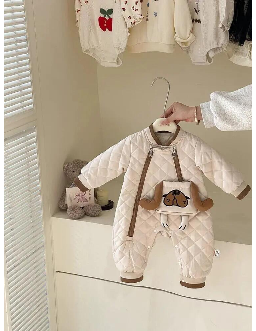 Baby Quilted Puppy Pocket Romper – $8 Each | MOQ 12