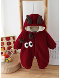 Baby Reindeer Hooded Fleece Romper – Warm Winter Jumpsuit | $8 Each | MOQ 12