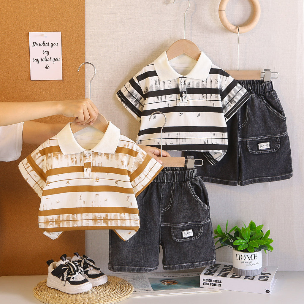 Children's casual baby boy summer outfit