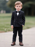 Boys Black Double-Breasted Tuxedo Suit Set | Pack of 12 | Unit Price $11 | Mix-GC-127
