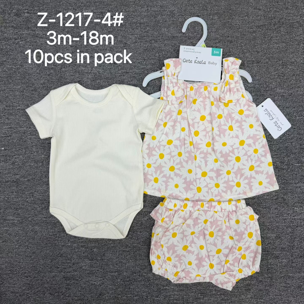 Baby Girl Floral 2-Piece Set – Wholesale | $11/Set | Style Z-1217 | MOQ 1 Pack (10 Pcs) | Sizes 3M-18M