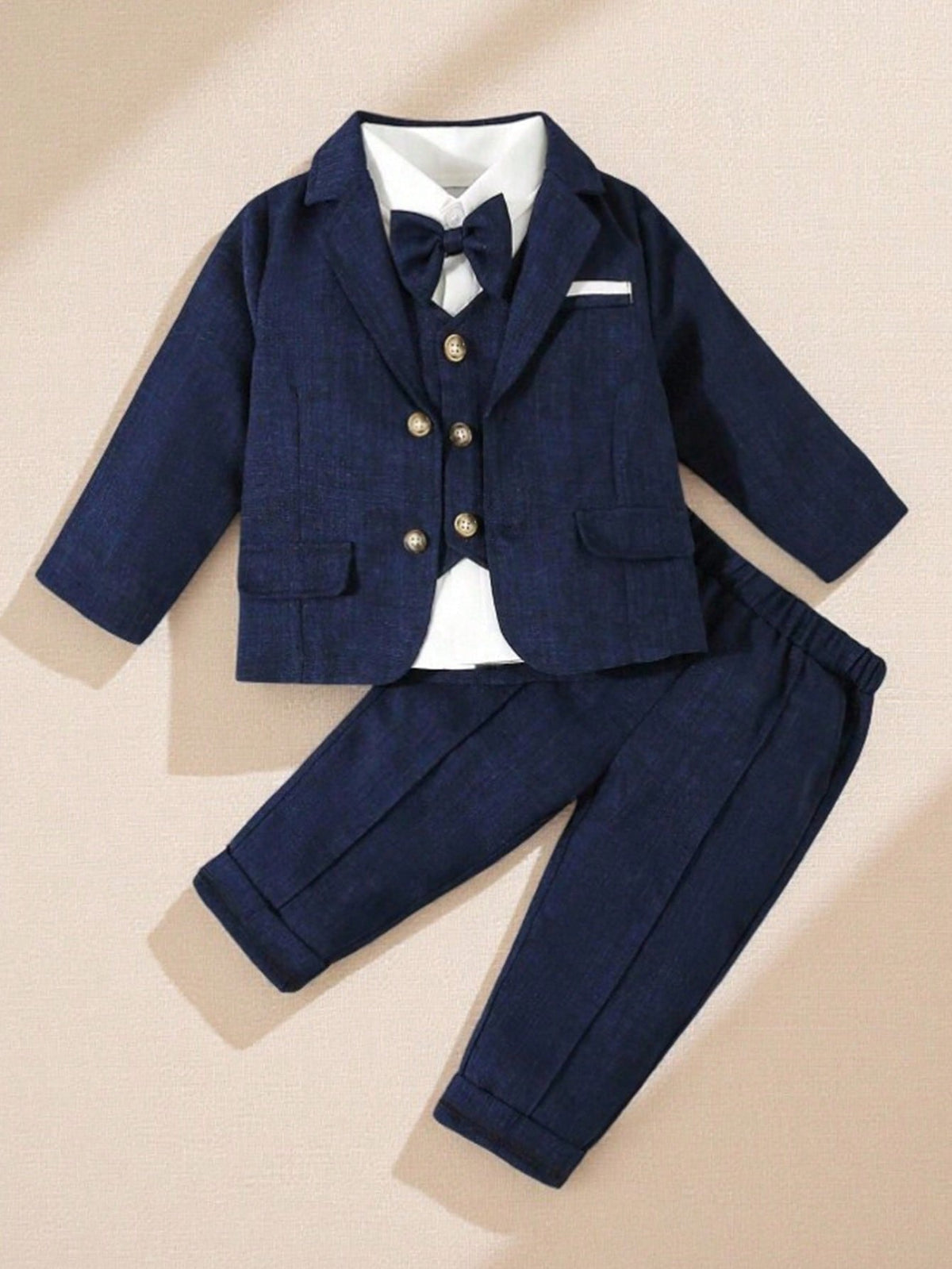 Boys Navy Blue Plaid Suit Set | Pack of 12 | Unit Price $11 | Mix-GC-115