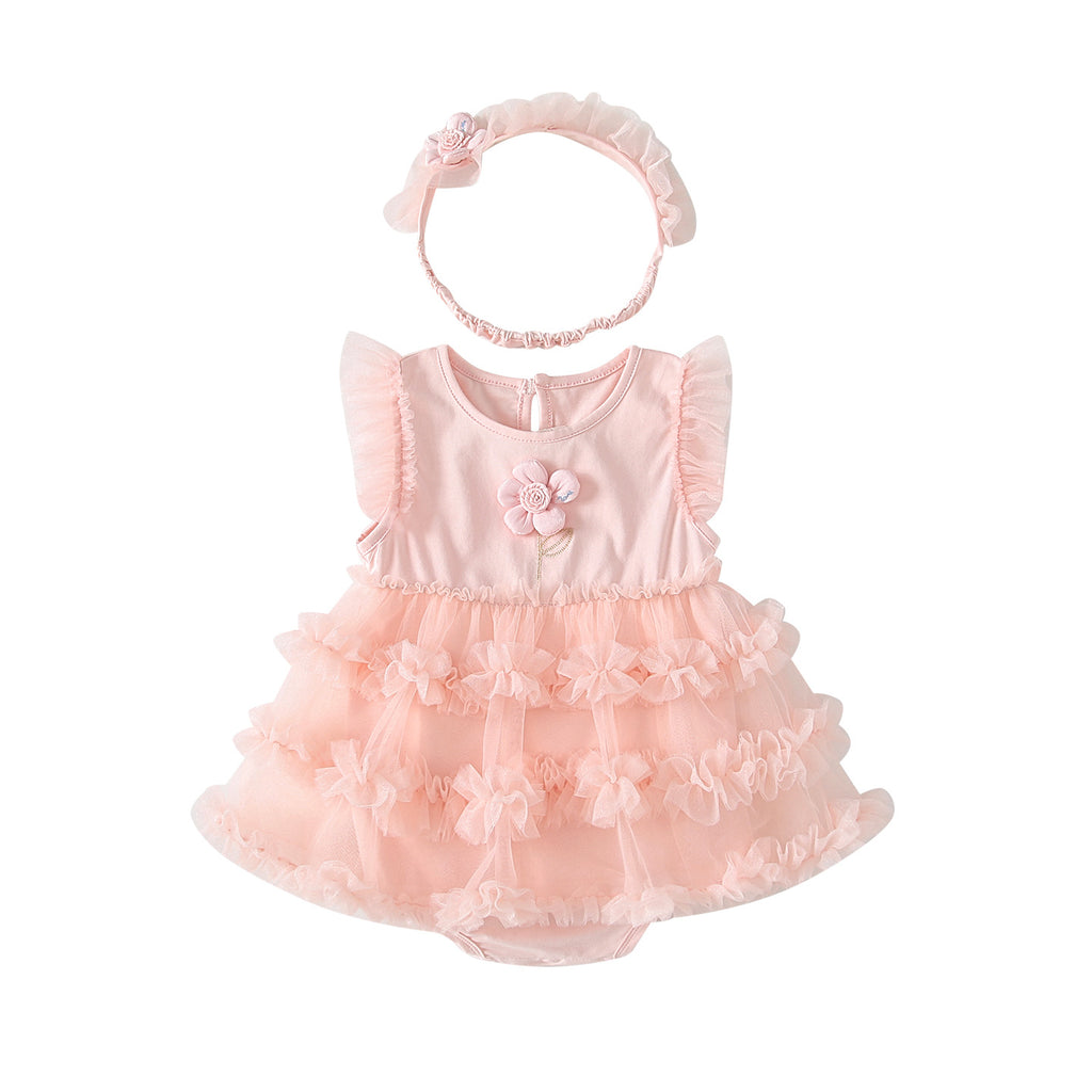 Baby Girl Sleeveless Princess Dress – Round Neck Bodycon Skirt