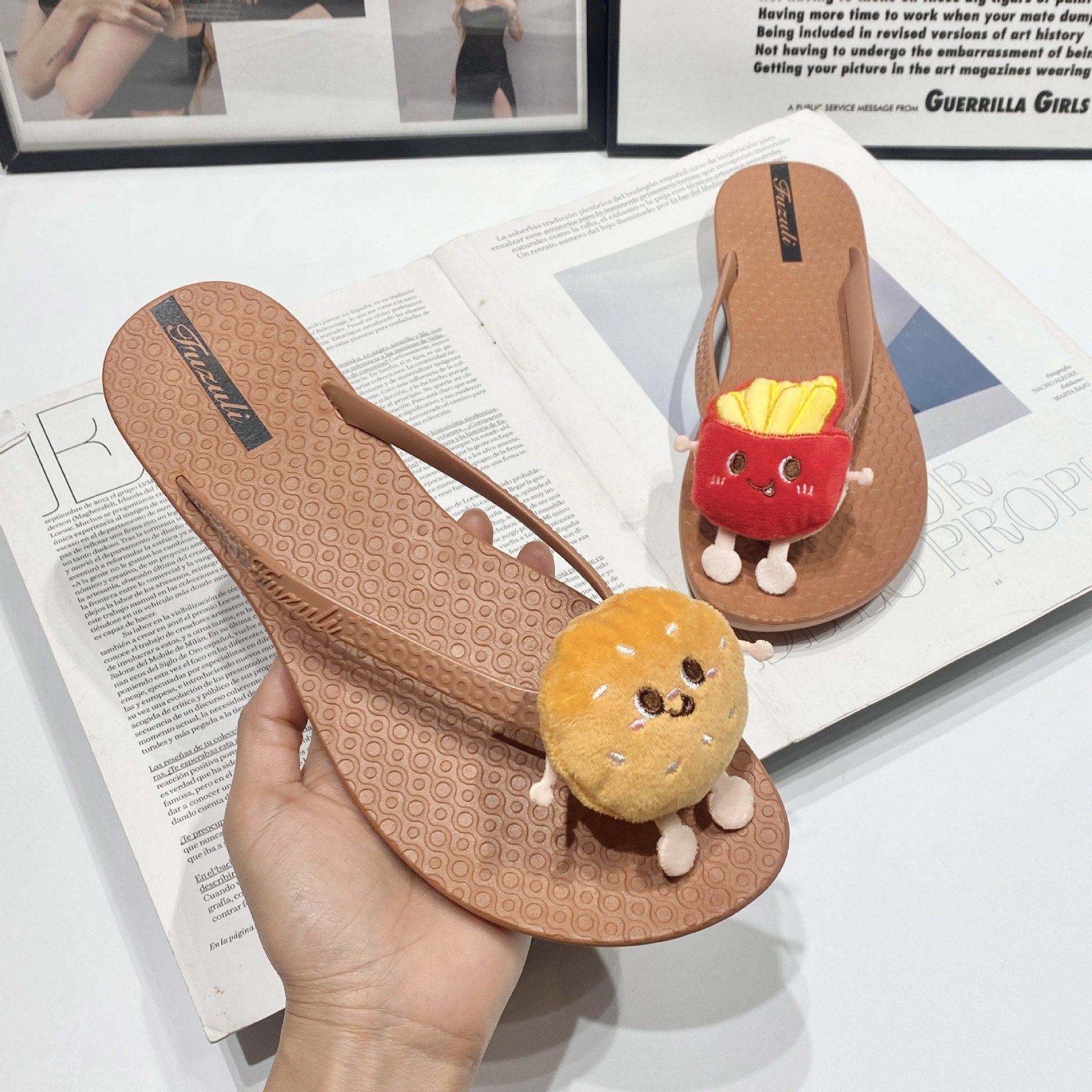 Cute Food Charm Flip-Flops | Unit Price: $7.00 | MOQ: 12 Pairs Per Color