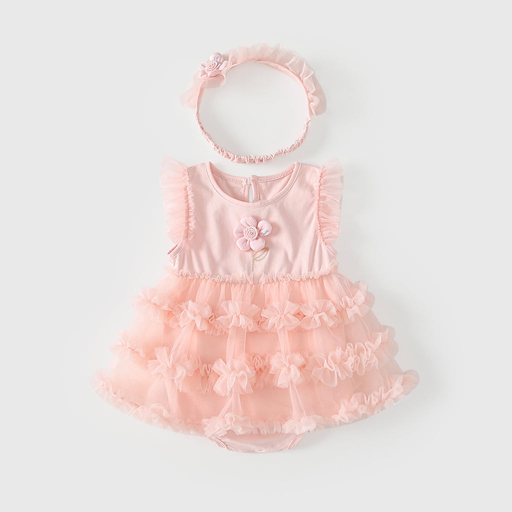 Baby Girl Sleeveless Princess Dress – Round Neck Bodycon Skirt
