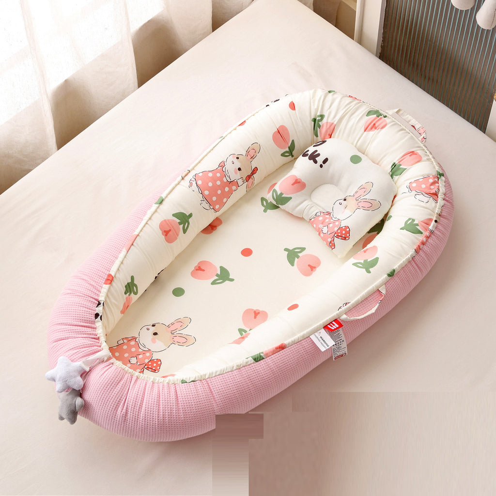 Removable and washable portable baby crib baby pillow travel crib