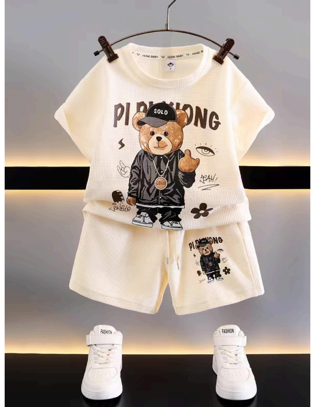 Kids’ 2-Piece Teddy Bear T-Shirt & Shorts Set | $5.50 | MOQ 12 Per Color