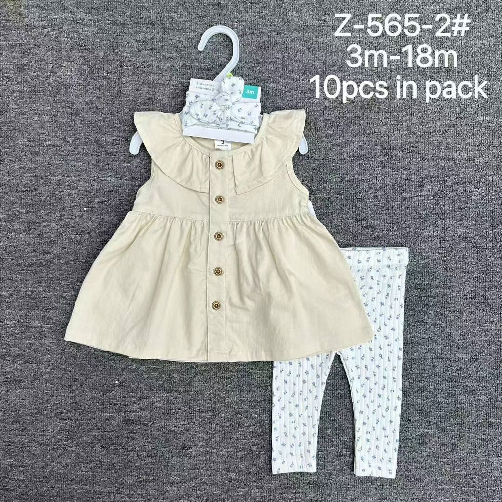 baby 3pcs set Size:3m-6m-9m-12m-18m 10pcs in pack