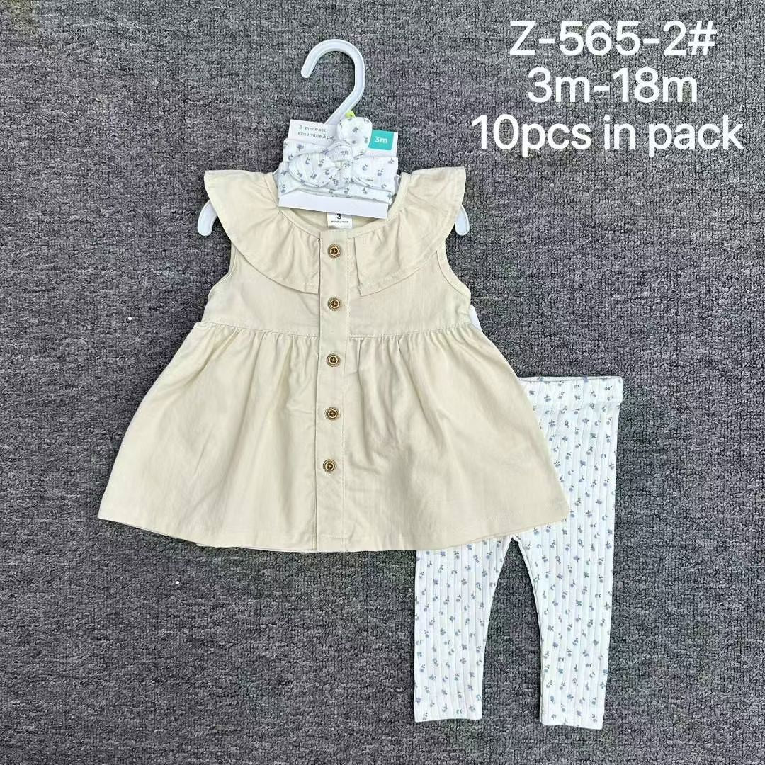 baby 3pcs set Size:3m-6m-9m-12m-18m 10pcs in pack