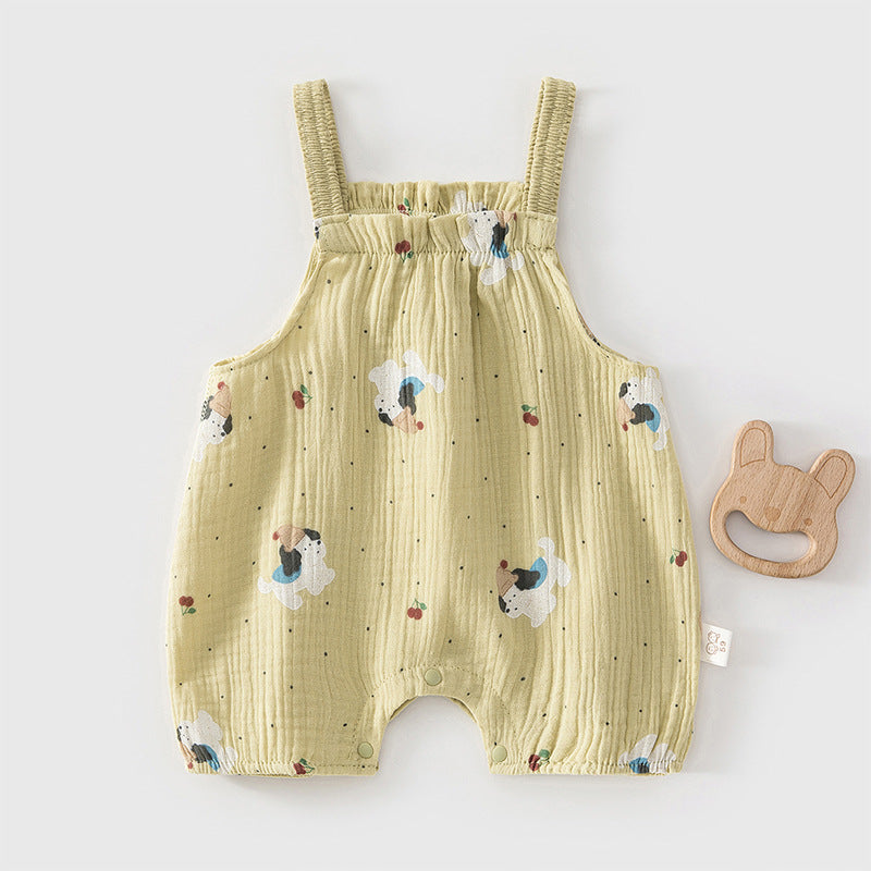 Baby Strap Crawler Clothing Summer Baby Small Floral Strap jumpsuit