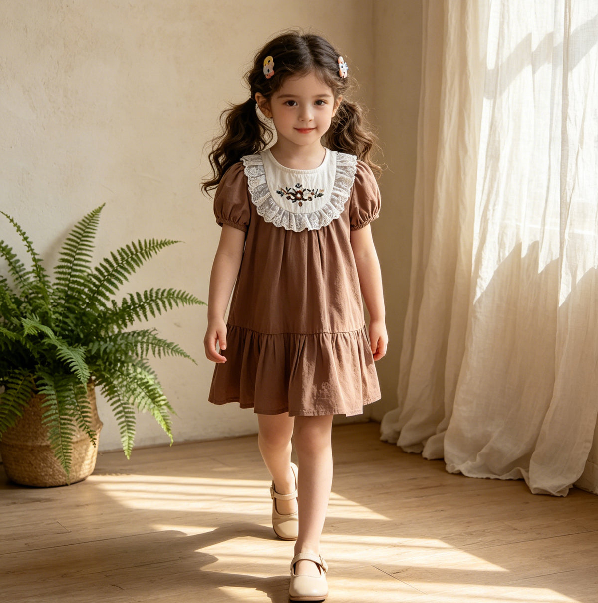 Children's Short Sleeve Princess Dress Vintage Baby