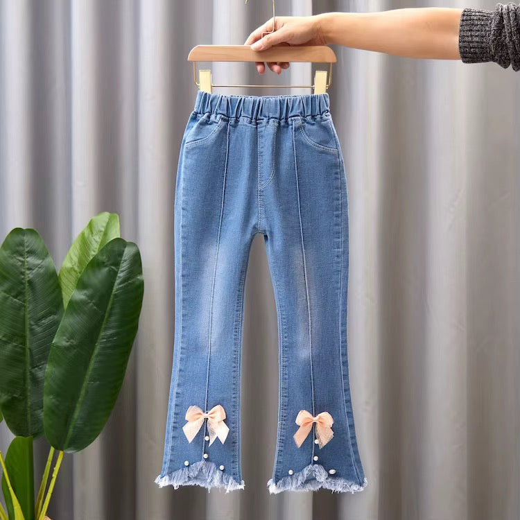 Girls' Embroidered Denim Jeans – Mixed Styles & Sizes | MOQ 50 Units | Unit Price $5.50