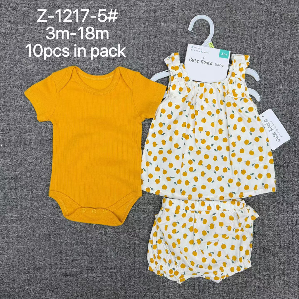 Baby Girl Floral 2-Piece Set – Wholesale | $11/Set | Style Z-1217 | MOQ 1 Pack (10 Pcs) | Sizes 3M-18M