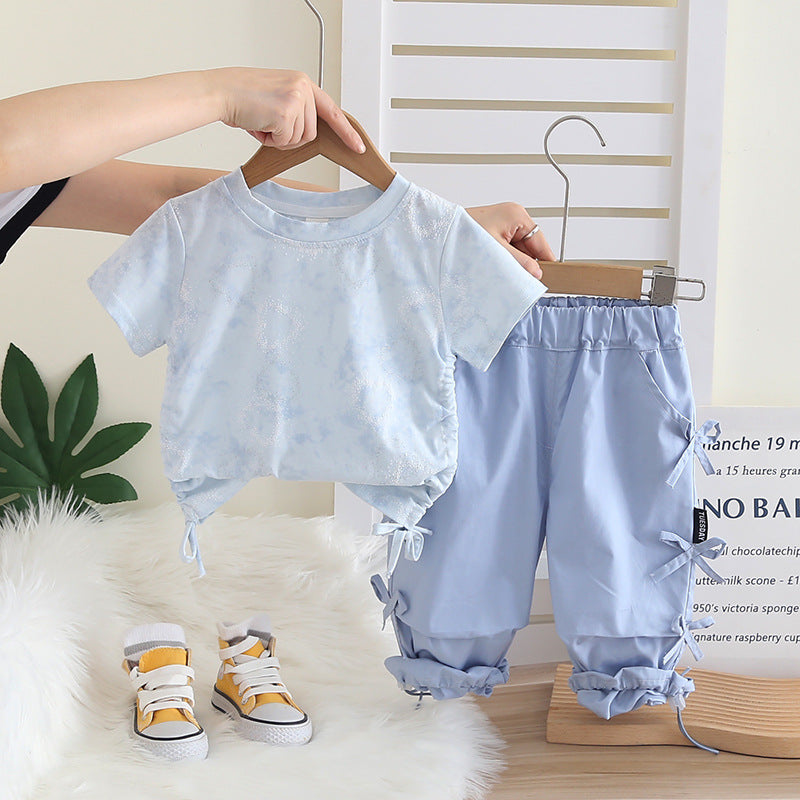 Baby summer short sleeved two-piece set