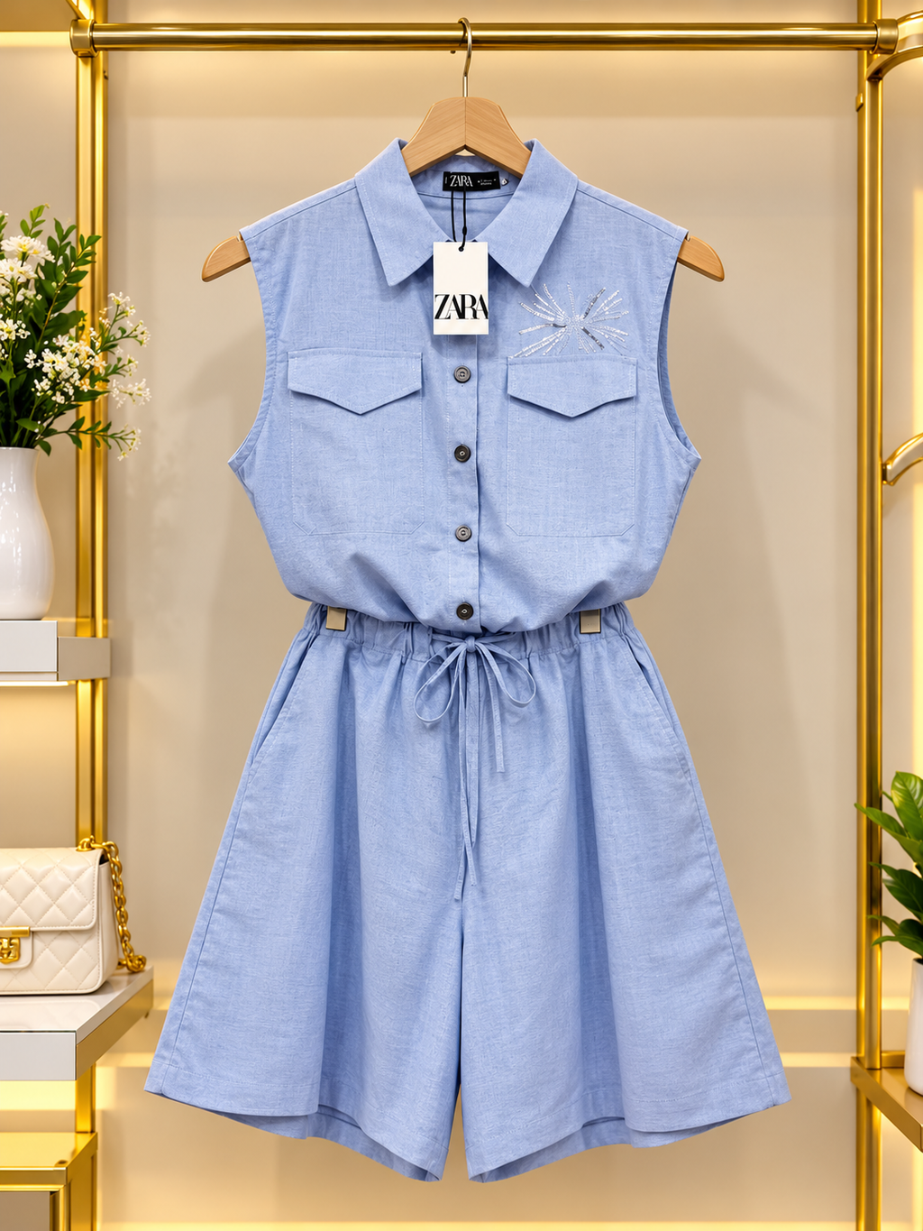 Women's Sleeveless Collared Romper with Shorts – $12/Set Mixed Colors | Wholesale Pack (Mix-GC-202)