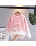 Girls Fuzzy Bow Sweater | $3.80/unit | MOQ 24