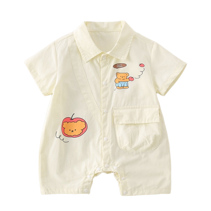Clothing Baby  Thin Short Sleeve Baby Boy Romper Crawling Suit