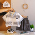 Letter shirt three piece set of baby clothes