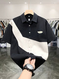 Men’s Black & White Color Block Short Sleeve Shirt – 300G | $6 Each | MOQ 12