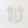 Baby Girl Floral Print Romper, Baby Girl Triangular Crawling Suit