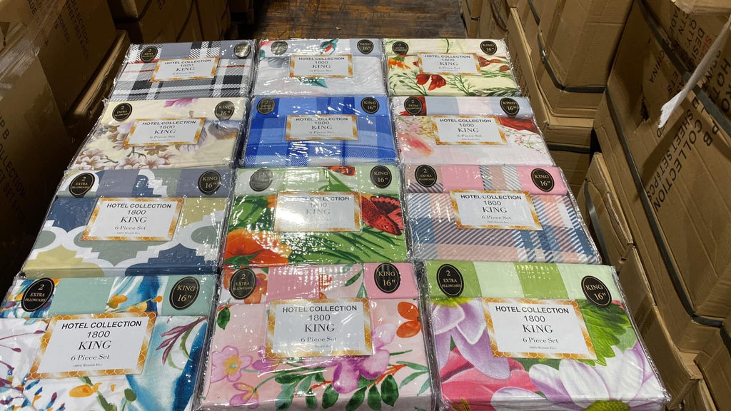 Hotel Collection Mixed Sheets Set – 6 Piece | Wholesale Carton (12 Sets)