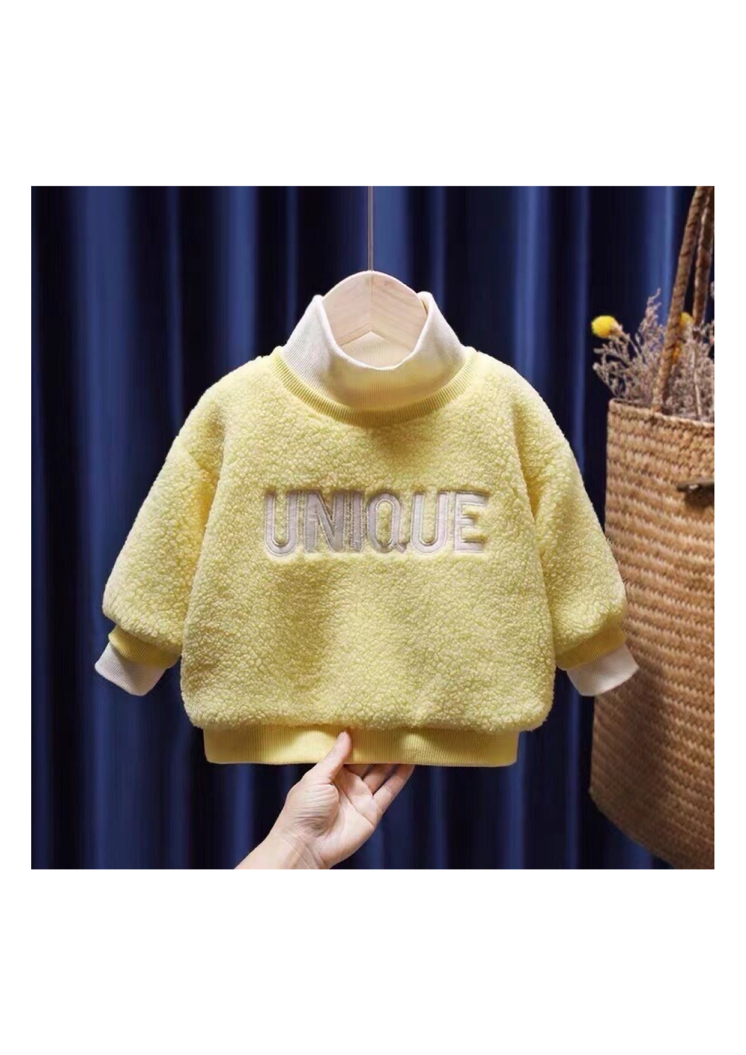 Kids Fluffy 'UNIQUE' Letter Sweater | $3.80/unit | MOQ 24
