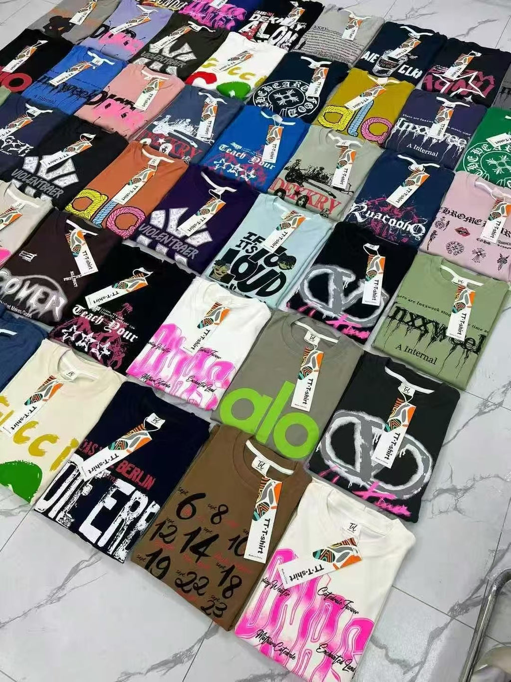 Mixed Graphic T-Shirts Wholesale Lot – $6.00/pc | MOQ 200 pcs | Free Shipping