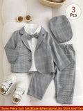 Boys Plaid 3-Piece Suit Set | Pack of 12 | Unit Price $11 | Mix-GC-113