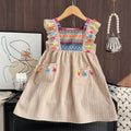 Girls' Ethnic Style Sleeveless Vest Dress – Korean A-Line
