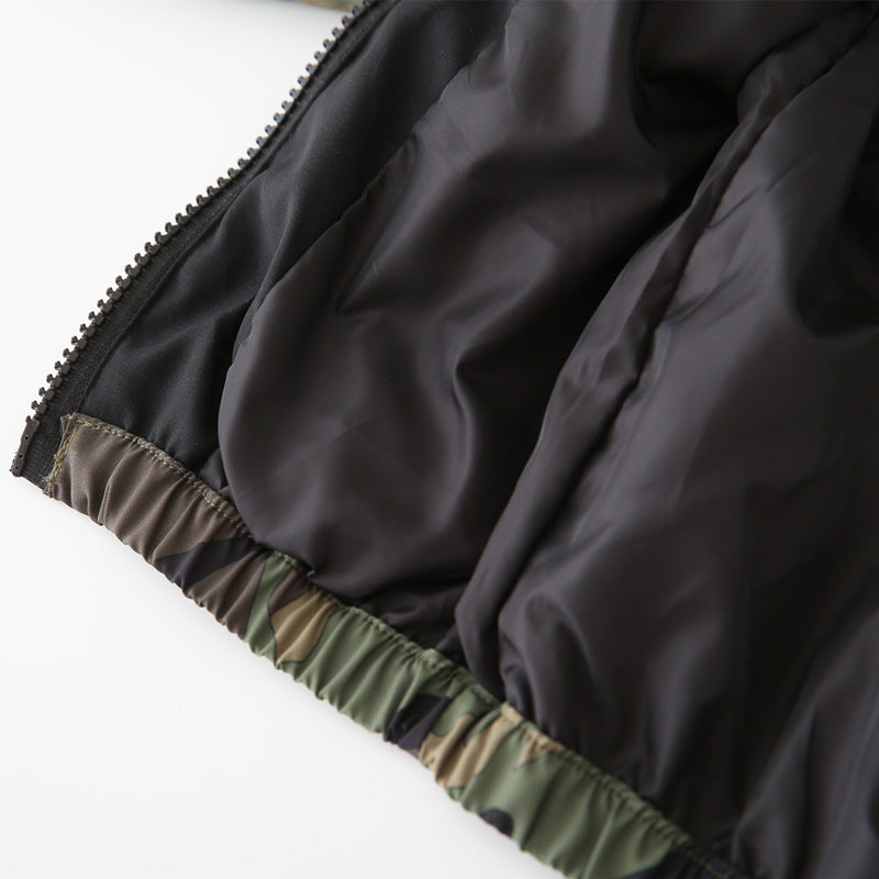 Baby thin camouflage color blocked jacket