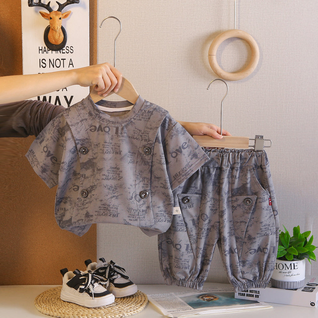 Short sleeved baby summer two-piece set