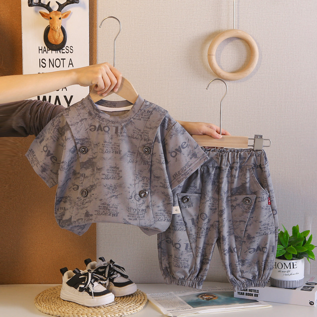Short sleeved baby summer two-piece set