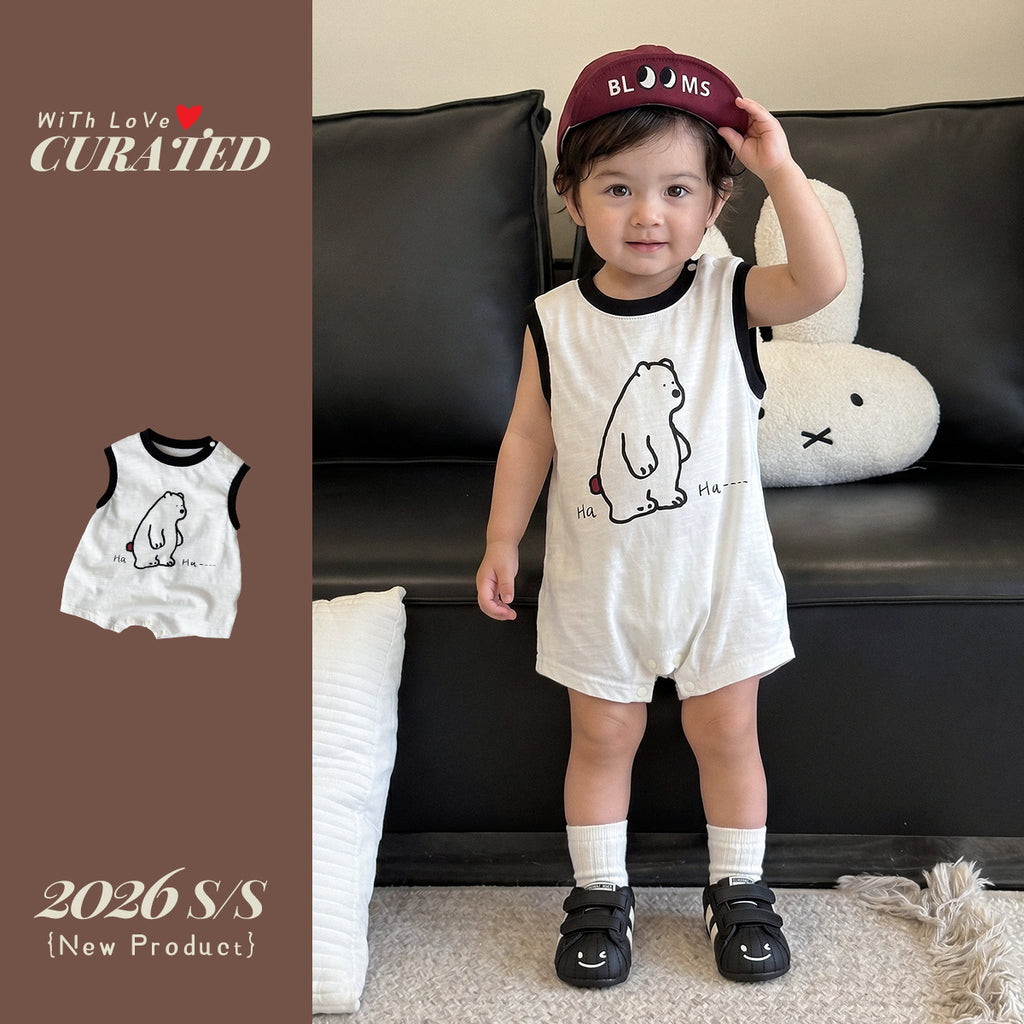 Lightweight Breathable Cartoon Print Baby Crawling Suit