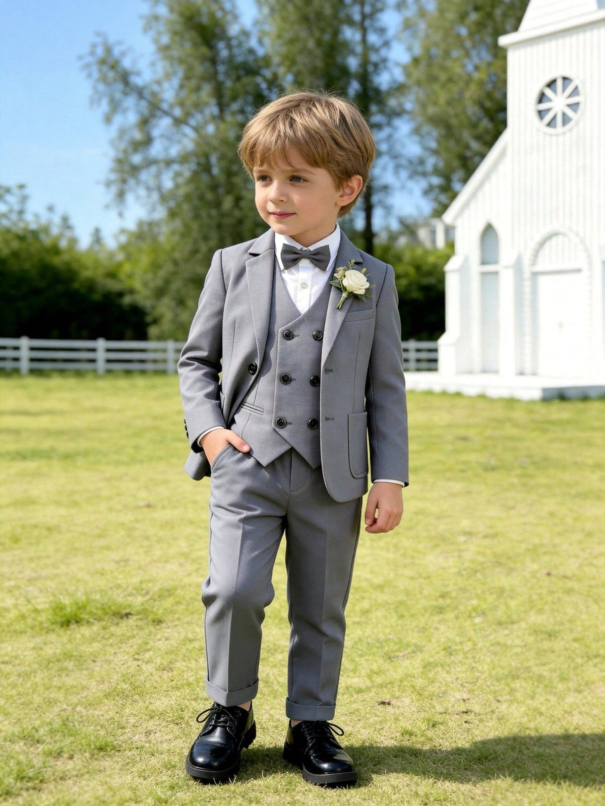 Boys Gray 3-Piece Formal Suit Set | Pack of 12 | Unit Price $11 | Mix-GC-118